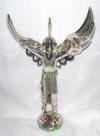 Navajo Indian made Sterling silver eagle, with gaspeite acccent stones.